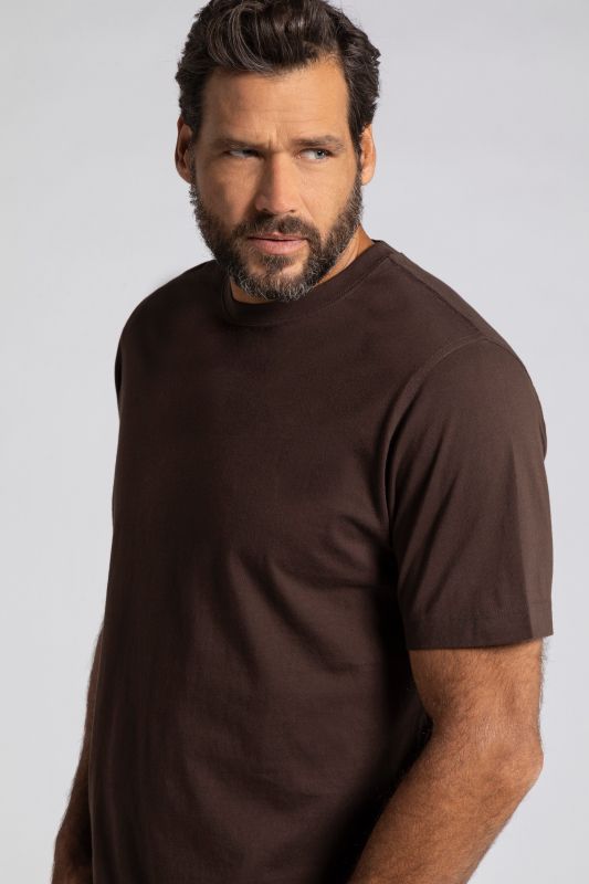 T-shirt Basic en coton peigné, col rond - jusqu'au 8 XL