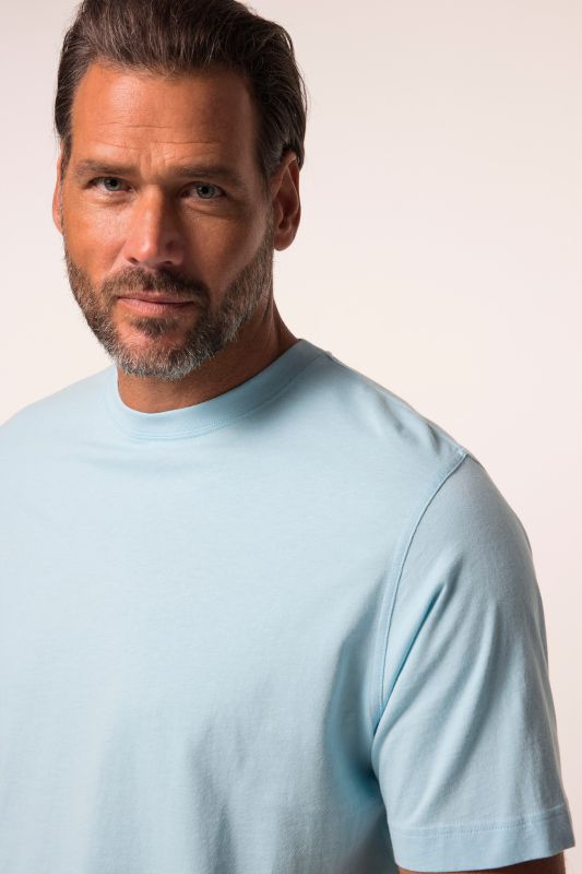 T-shirt Basic en coton peigné, col rond - jusqu'au 8 XL