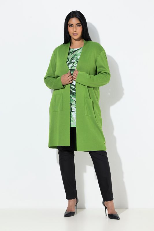 Cardigan coupe ouverte et longue, en maille fine et douce