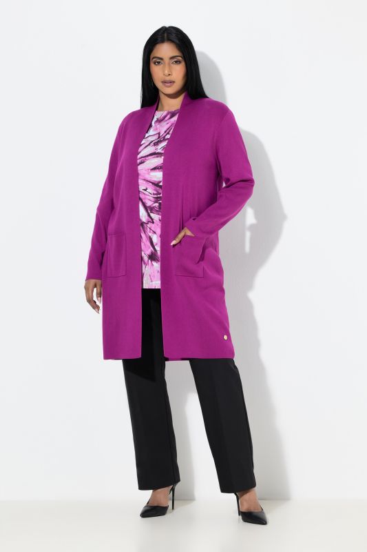 Cardigan coupe ouverte et longue, en maille fine et douce