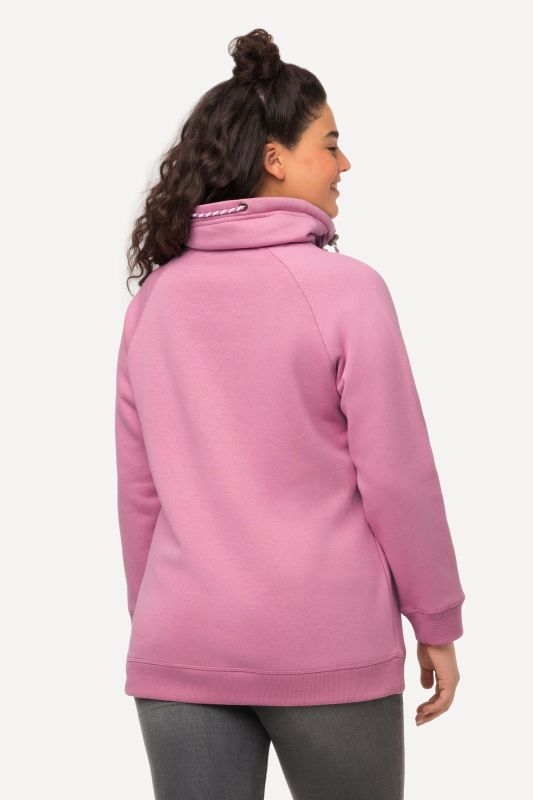 Sweat-shirt à large col montant, poches et manches longues raglan