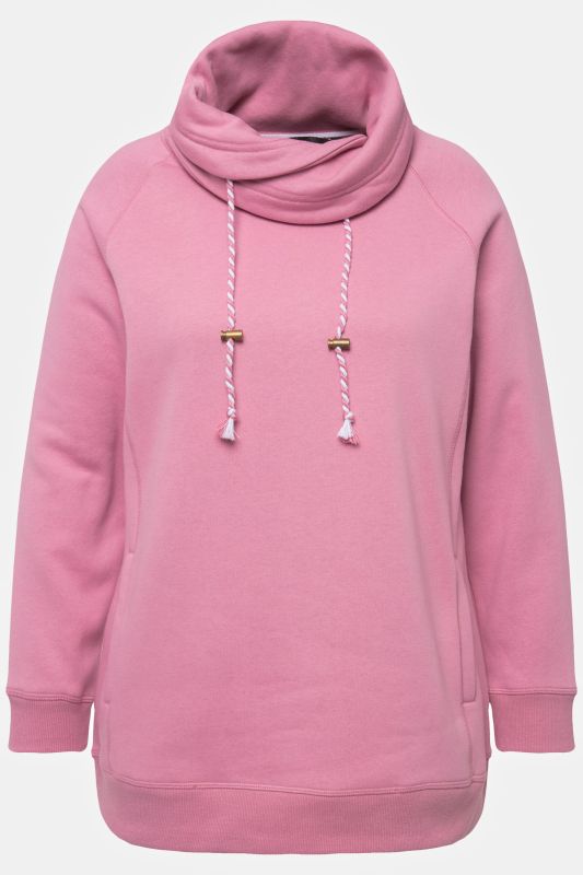 Sweat-shirt à large col montant, poches et manches longues raglan