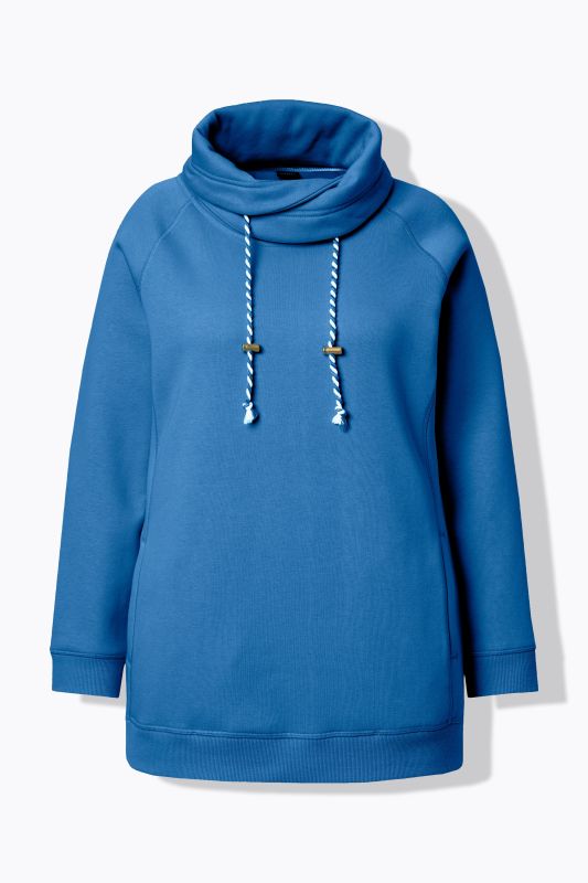 Sweat-shirt à large col montant, poches et manches longues raglan