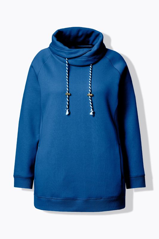 Sweat-shirt à large col montant, poches et manches longues raglan