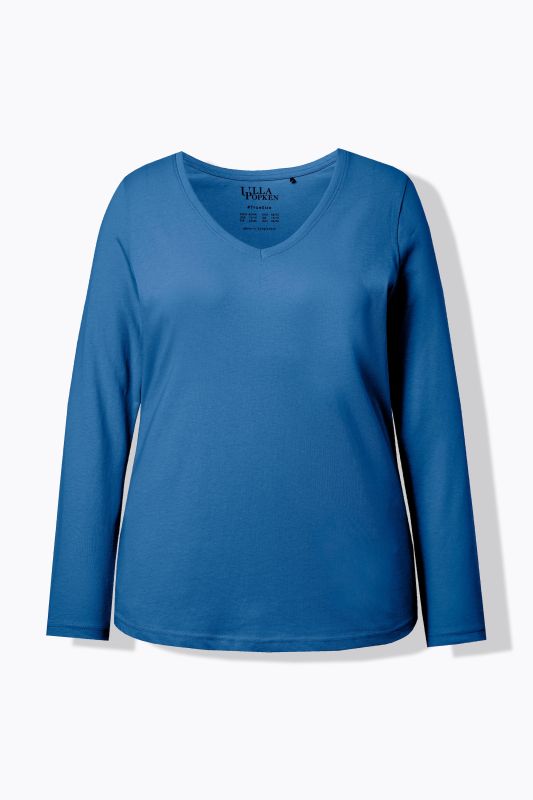 T-shirt Coupe Slim Fit, décolleté en V et manches longues