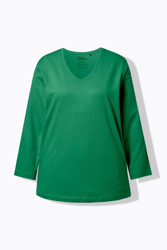 T-shirt coupe Relaxed Fit, décolleté en V et manches longues