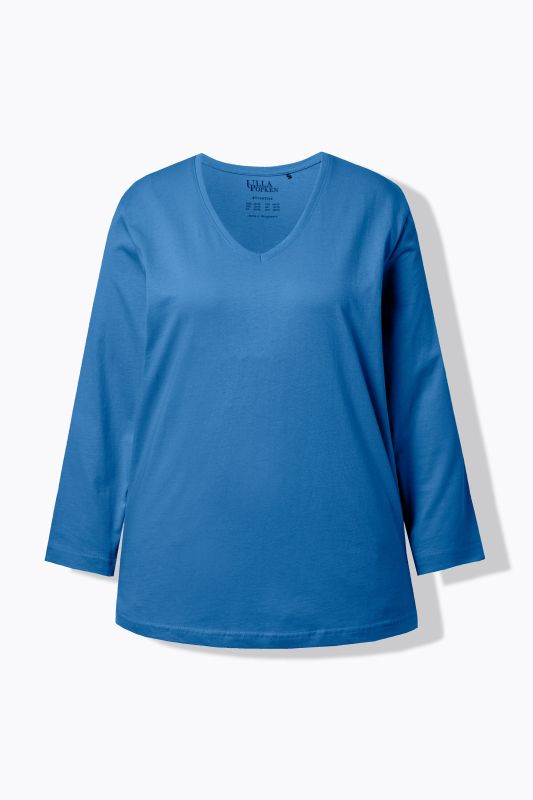 T-shirt coupe Relaxed Fit, décolleté en V et manches longues