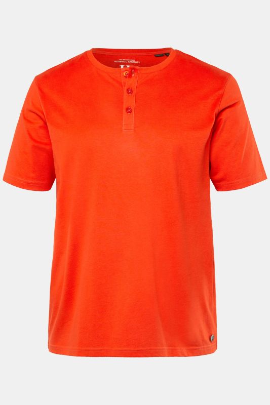 T-shirt Henley, collection Basic. Manches courtes et patte de boutonnage
