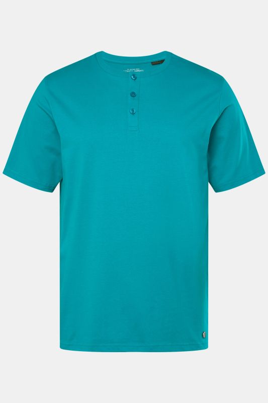 T-shirt Henley, collection Basic. Manches courtes et patte de boutonnage