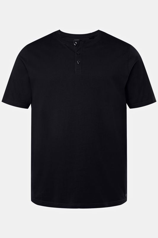T-shirt Henley, collection Basic. Manches courtes et patte de boutonnage