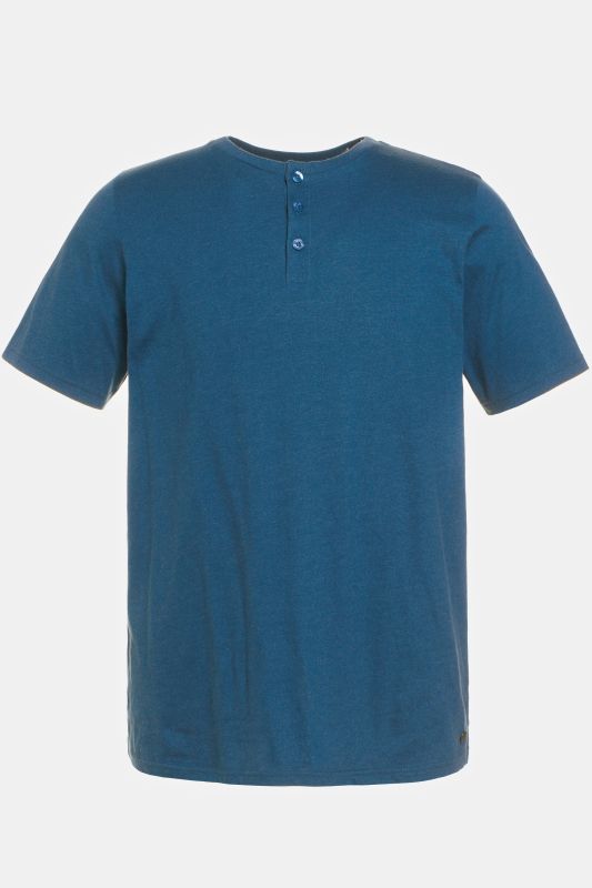 T-shirt Henley, collection Basic. Manches courtes et patte de boutonnage
