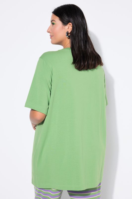 T-shirt long à col rond et manches courtes