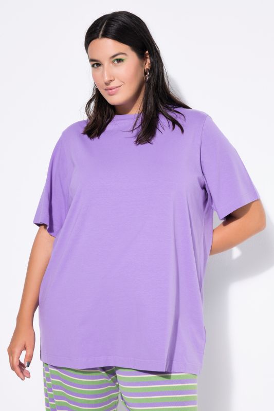 T-shirt long à col rond et manches courtes
