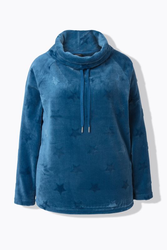 Sweater homewear, étoiles texturées, col droit