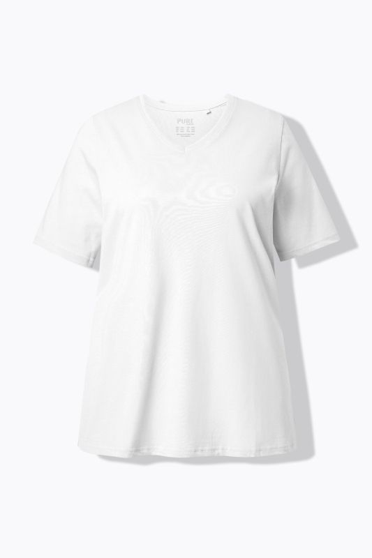 T-shirts en coton bio. Col en V et manches courtes. Lot de 2