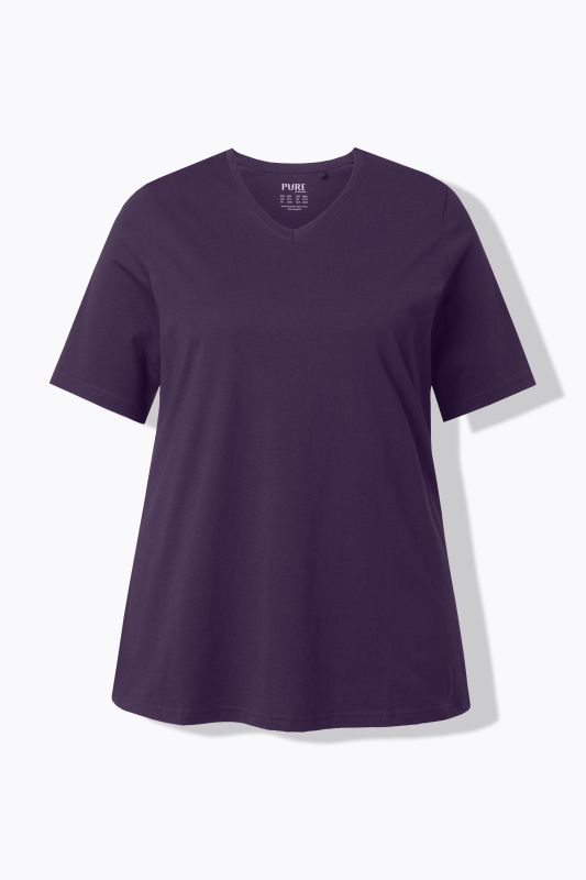 T-shirts en coton bio. Col en V et manches courtes. Lot de 2
