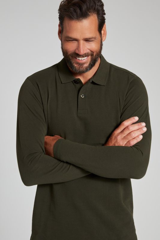 Polo JP 1880 en piqué, manches longues, collection Basic - jusqu'au 8 XL