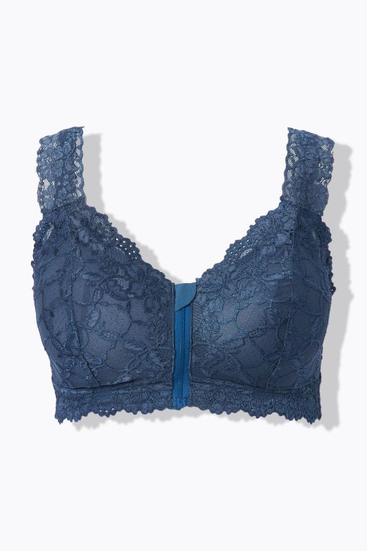 Bralette sans armatures. Fermeture zippée et dentelle