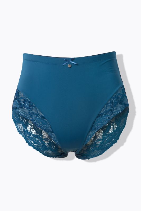 Culotte midi, dentelle transparente, doublée à l'arrière