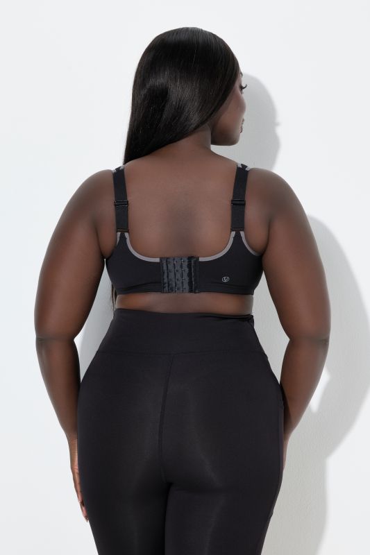 Soutien-gorge de sport, sans armatures. En microfibre avec empiècement en maille - bonnet C-D