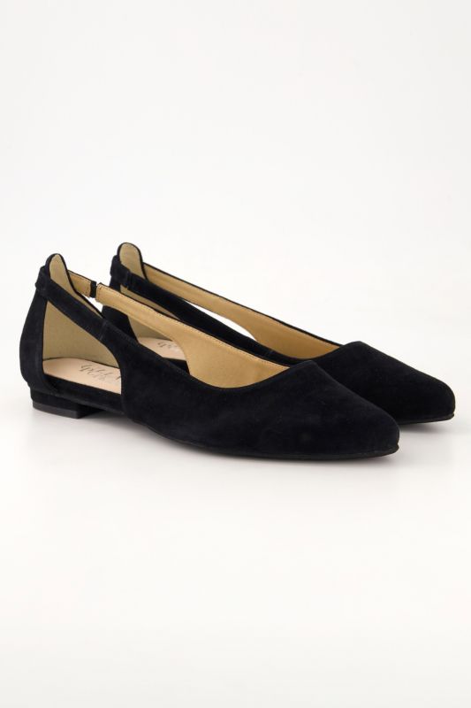 Ballerines en cuir, découpe, largeur H
