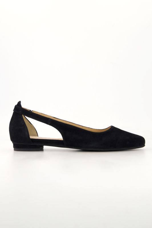 Ballerines en cuir, découpe, largeur H