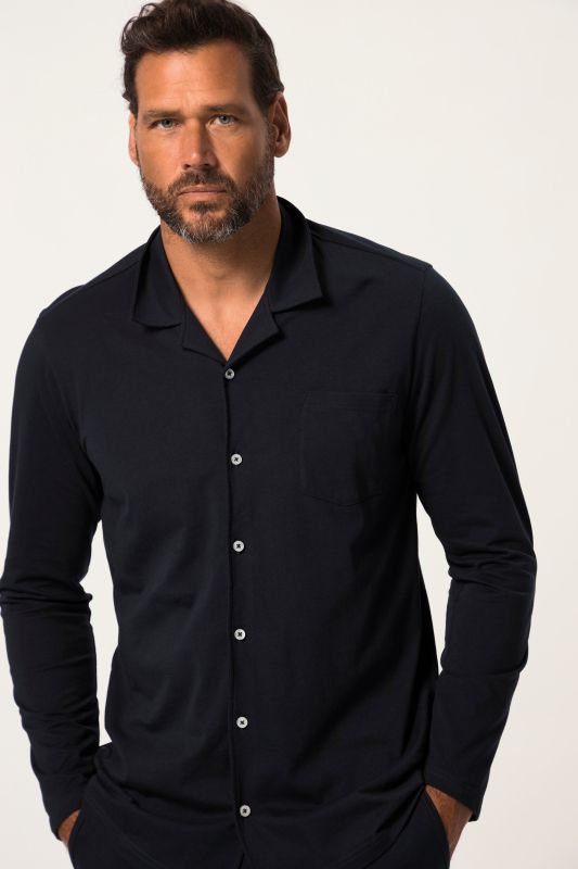 Pyjama deux pièces Homewear, T-shirt à manches longues, qualité OEKO-TEX, revers
