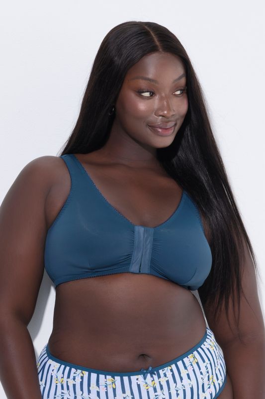 Brassières en microfibre, lot de 3. Fermeture sur le devant