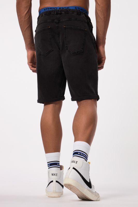 Bermuda en jean STHUGE, technologie FLEXLASTIC®. Denim à look destroy. Jusqu'au 8XL.