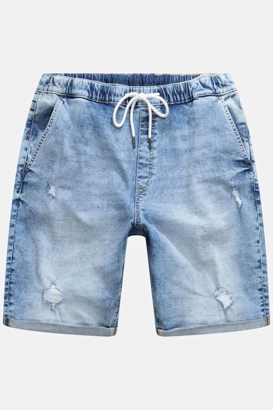 Bermuda en jean STHUGE, technologie FLEXLASTIC®. Denim à look destroy. Jusqu'au 8XL.
