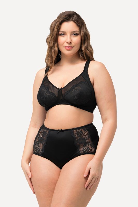 Soutien-gorge sans armatures, dentelle et mesh - bonnets C-D