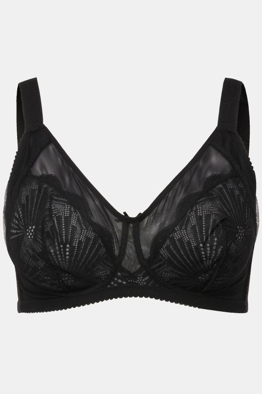 Soutien-gorge sans armatures, dentelle et mesh - bonnets C-D