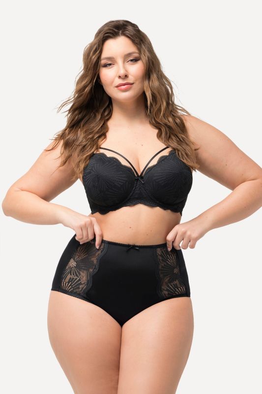 Culotte maxi en microfibre, dentelle sur les côtés