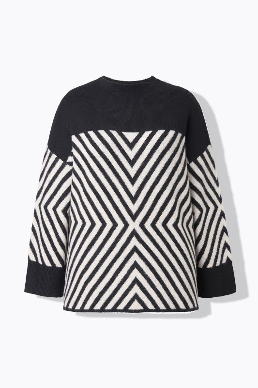 Pull à col montant et manches longues, motif graphique
