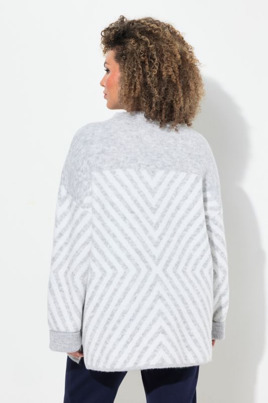 Pull à col montant et manches longues, motif graphique