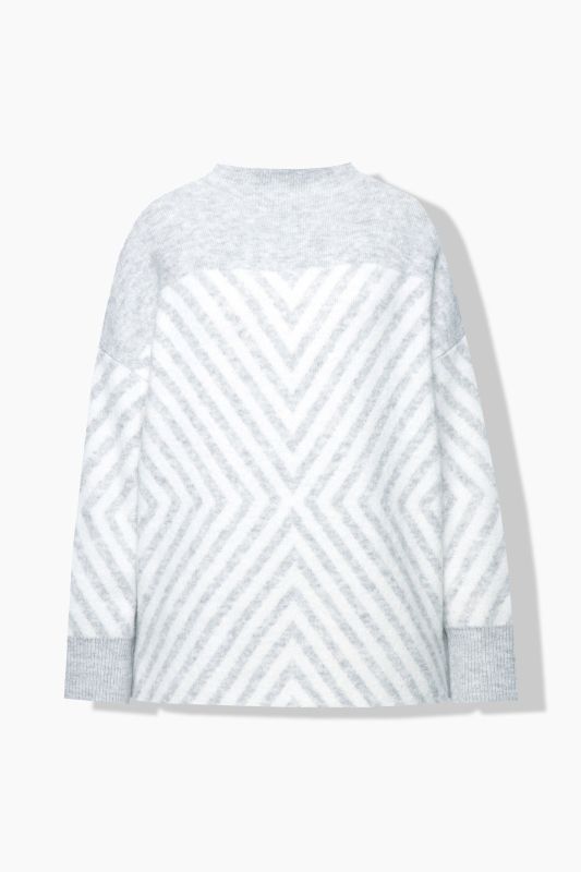 Pull à col montant et manches longues, motif graphique