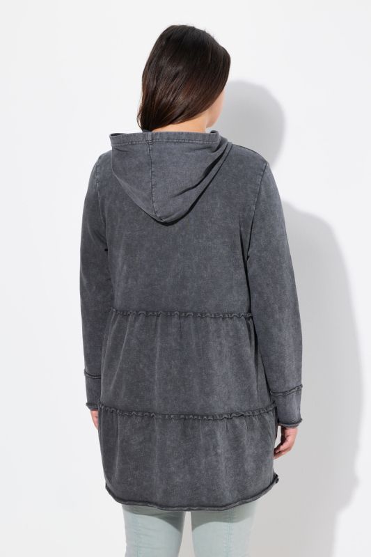 Longue veste à capuche au look vintage, ligne A