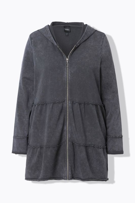 Longue veste à capuche au look vintage, ligne A