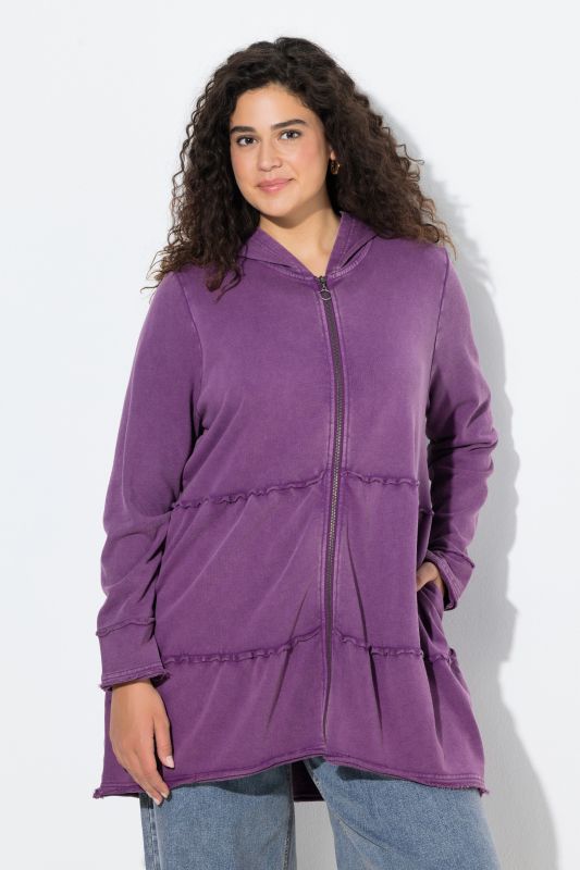 Longue veste à capuche au look vintage, ligne A