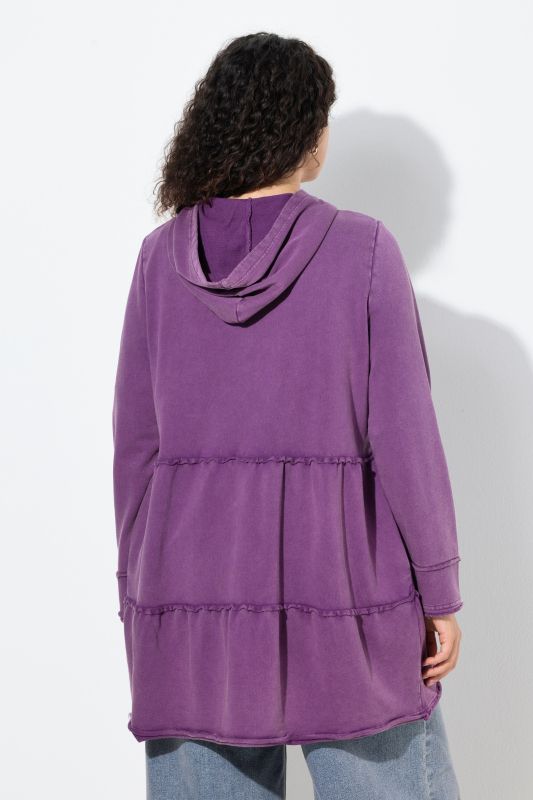 Longue veste à capuche au look vintage, ligne A