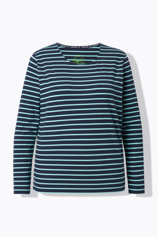 T-shirt rayé, manches longues et décolleté rond
