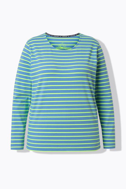 T-shirt rayé, manches longues et décolleté rond