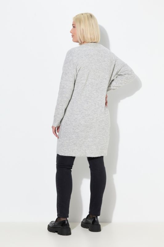 Cardigan col en V et patte de boutonnage, coupe Boxy