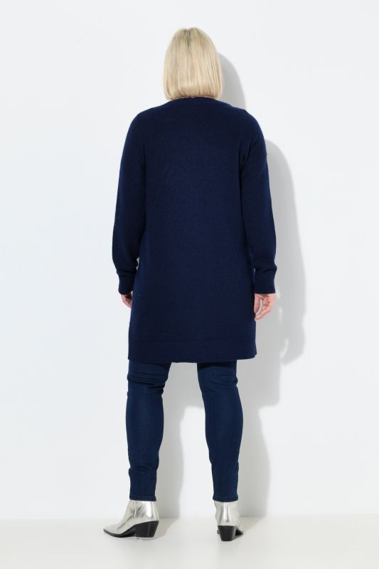 Cardigan col en V et patte de boutonnage, coupe Boxy