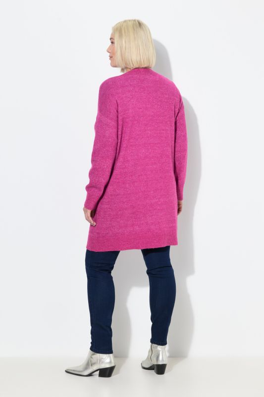 Cardigan col en V et patte de boutonnage, coupe Boxy