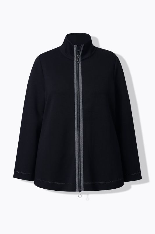 Veste en molleton, col montant et fermeture zippée à double sens, bandes scintillantes