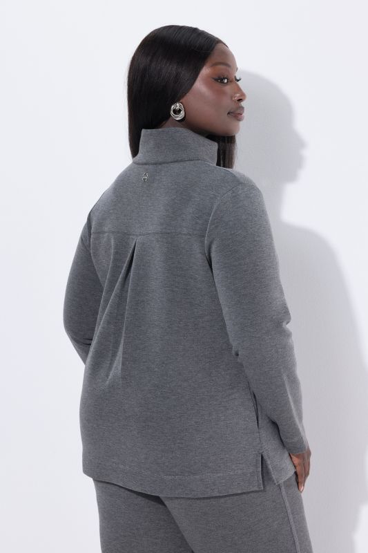 Veste en molleton, col montant et fermeture zippée à double sens, bandes scintillantes