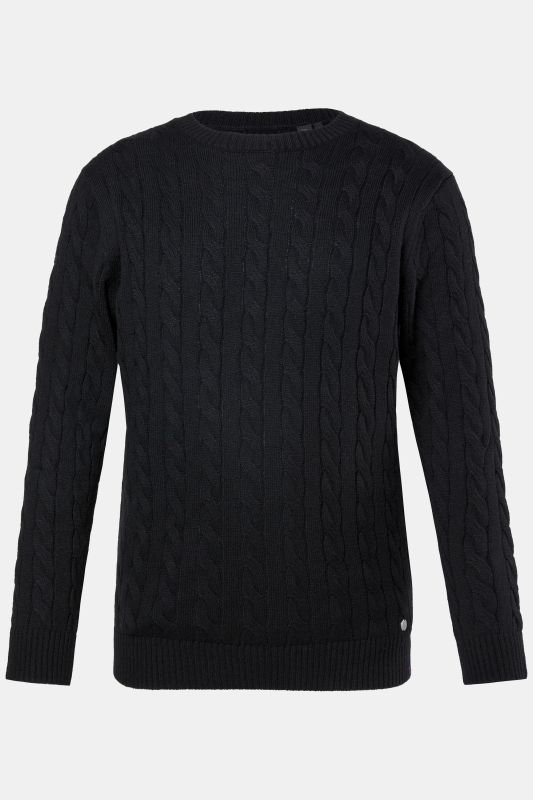 Pull JP 1880 col rond, maille CashmereTouch et motif torsadé - jusqu'au 7 XL