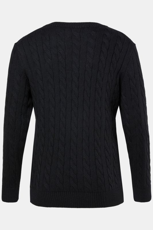 Pull JP 1880 col rond, maille CashmereTouch et motif torsadé - jusqu'au 7 XL