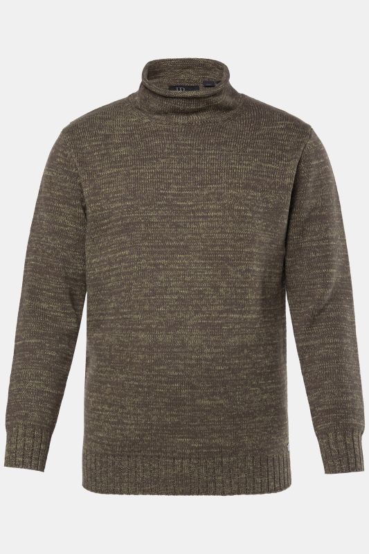 Pull à col montant JP 1880, maille épaisse TwoTone - jusqu'au 7 XL